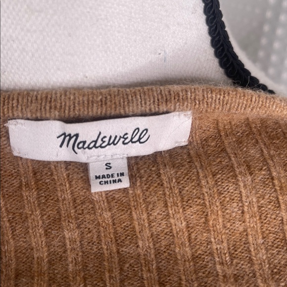 Madewell Cameron Button Front Ribbed Cardigan Sweater Wool Alpaca Blend Sz S - Picture 6 of 8